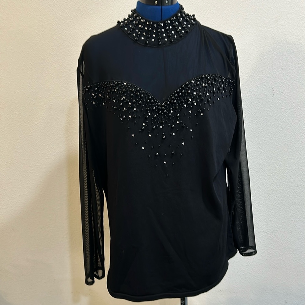 A.D. Originals Beautiful women’s beaded and rhinestone blouse